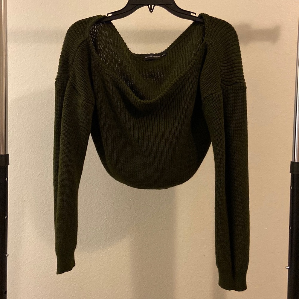Pretty Little Thing off the shoulder short sweater.